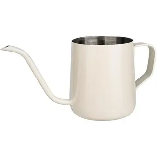 Famanu Mini Gießkanne 250 ml - Weiße Edelstahlkanne mit langem Auslauf