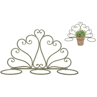 Linoows Pflanzkübel Blumentopf Wandhalter Wandhänger Blumentopfhänger, gealterter Topfhänger für Drei Töpfe aus Eisen grün