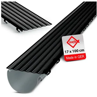 Inefa Laubfangstreifen Dachrinnen Laubschutz NW 100-150 (ø100-160mm) 100 cm Schwarz
