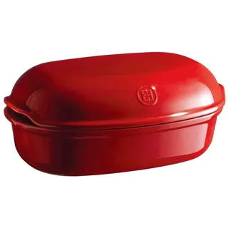 Emile Henry EH345501 Brotbackform, handgefertigt, 34 x 22 x 8,9 cm, Burgunderrot, Backform, Rot