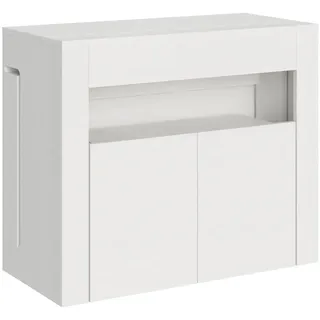 Itamoby Ausziehbare Konsole 90x42/302 cm Evolve White Ash mit unterer Bank