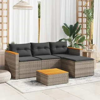 IKAYAA Rattan gartenmöbel Set Balkon Lounge L Form Balkonmöbel Kleiner Balkon Balkonsofa Garten Lounge Set Lounge Sofa Outdoor Rattan Ecklounge-3-tlg