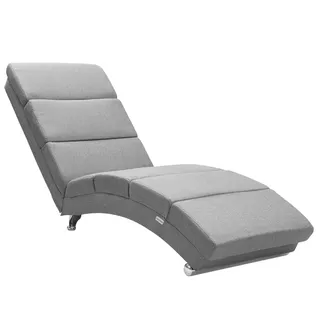 CASARIA Relaxliege London Webstoff 186 x 89 x 55 cm Grau mit Liegeposition
