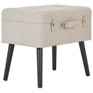 Xora Hocker, Schwarz, Beige, Holz, Textil, Kiefer, massiv, rechteckig, 50x46x35 cm, erweiterbar (Typenauswahl), Stauraum, Wohnzimmer, Hocker, Sitzhocker