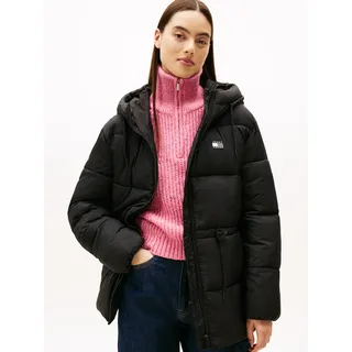 Tommy Hilfiger Tommy Jeans Tjw HOODED MIDI Jacket Dw0dw21626 Pufferjacke, Black (Black), L EU - L