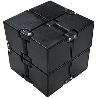 Fidget Infinity Cube, Infinity Cube Black Antistress Spielzeug Fidget Toy Würfel für Stress und Angst Linderung Entspannendes Spielzeug (Schwarz)