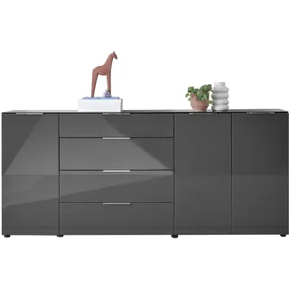 Die Möbelfundgrube Sideboard Santorin 226 x 99 x 40 cm Anthrazit / Grau