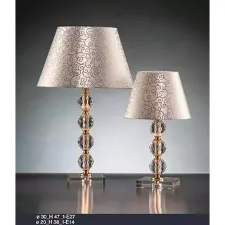 JVmoebel Tischleuchte Art déco Tischlampe aus Kristall im Vintage Stil, Made in Europa beige