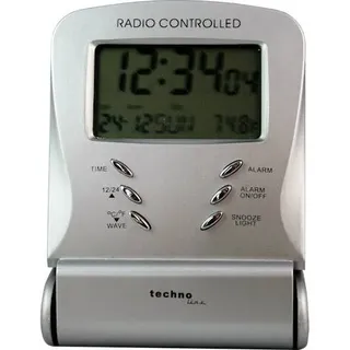 WT 171 - Funkwecker mit Datumsanzeige, Zuklappbarer Reisewecker, Funkuhr mit manueller Einstelloption und Hintergrundbel