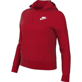 Nike Damen Hooded Long Sleeve Top W NSW Club FLC Std Po HDY, Rot, DQ5793-657, XL
