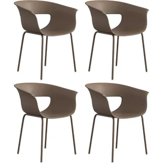 Outsunny Gartenstuhl 61 x 61 x 74 cm braun 4 St.