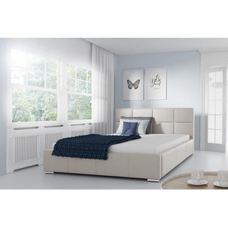 JVmoebel Lederbett, Doppel Bett Gepolsterte Design Luxus Möbel 200x200 Bettrahmen weiß