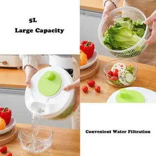 Salatschleuder Aus Kunststoff Salatschleuder Mit Deckel Salatschleuder Mit Kurbel Faltbar 5 Liter Küchenhelfer Zum Trocknen Von Gemüse Salat Obst