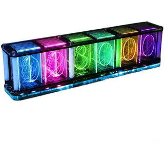 DIY Retro Nixie Tube Clock Kit, RGB LED, Musik-Spektrum-Anzeige, Analoge Digitaluhr mit 3231 Echtzeit-Chip, Leuchtende Uhr für Tischdekoration, Heim, Büro