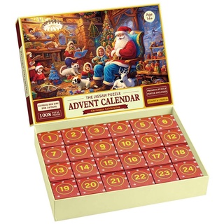 Adventskalender 2023, Weihnachts Jigsaw Puzzle, 1008 Teile Puzzles, Puzzle Adventkalender, Weihnachtsgeschenke für Erwachsene und Kinder
