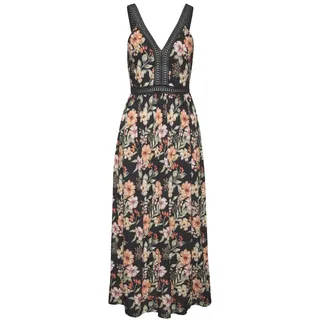 Buffalo Maxikleid Blumenmuster Schwarz 34