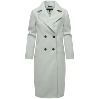 Navahoo Damen, lange Übergangsjacke Mantel in Woll-Optik mit Reverskragen Sternlein 14 Ice Blue Gr. XL - XL