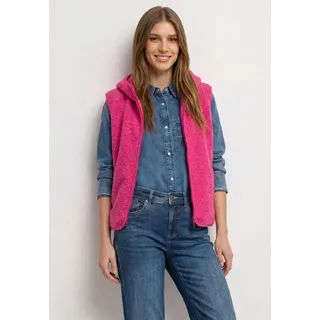 Kurzweste STREET ONE, Damen, Gr. 34, pink (magenta dream), Stoff, 100% Polyester, unifarben, comfort fit normal, ohne Ausschnitt, Westen, mit Kapuze