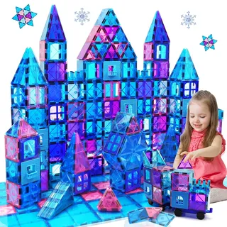 Magnetische Bausteine 102 Teile Magnetbausteine Spielzeug ab 3 Jahre Magnete Kinder Magnetspielzeug Mit Riesenrad/2 Autos Montessori Kinderspielzeug ab 3 4 5 6 7 8 9+ Jahre Junge Mädchen Geschenke