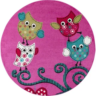 KADIMA DESIGN TASNA Kinderteppich 160 x 160 cm Lila/Pink