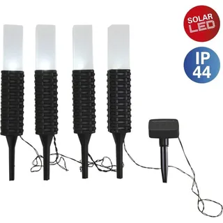 NÄVE Solarleuchte Kunststoff 26 cm 4er Set schwarz