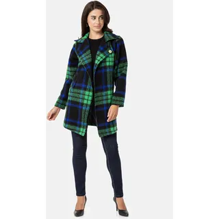Winterjacke CIPO & BAXX Gr. S, grün (grün, blau) Damen Jacken Winterjacken mit stylischem Karo-Muster