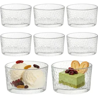 BORDEAG Dessertschalen Glas, 8er Set 200 Ml Dessertgläser, Kleine Dessertschalen Aus Glas, Desert Gläser Set Glas Für Pudding, Joghurt, Tiramisu, Mousse Und Dessertschalen, Spülmaschinenfest