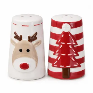 Salz- und Pfefferstreuer-Set, Keramik, feines Weihnachts-Salz- und Pfefferstreuer-Set, nachfüllbar, Gewürzspender, Küchenartikel, Weihnachtsgeschenke
