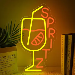SPRITZ Neon Schild Aperol Spritz Led Schild für Wanddekoration Cocktail Neonlicht Dimmbare Orange Leuchtreklame für Home Bar Küche Schlafzimmer Club Party Man Cave Küche Geschenk