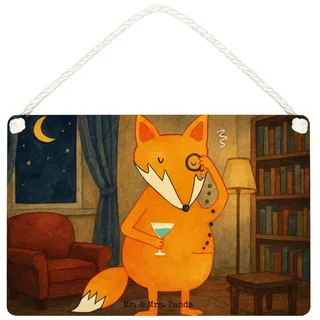 Mr. & Mrs. Panda Hinweisschild Fuchs Lord Design, wandhänger DIN A5, Weiß, Spruch Lustig, Wandbild H, (Packung), Monokel Tröstende Worte Deko Wandbild weiß DIN A5 | 21 cm x 10 cm x 14.8 cm