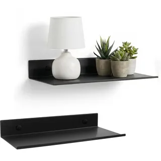 Z metnal Kleine schwebende Regale, Mini-Display Wandregal für Nintendo Switch Smart Speaker Collection, Aluminium, Wandmontage, Mattschwarz, 30,5 x 12,7 cm, 2 Stück