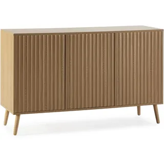 HOMN LIVING Regenschrank, 3 Türen, Eiche, 120 cm (Breite), 40 cm (Tiefe), 76 cm (Höhe)