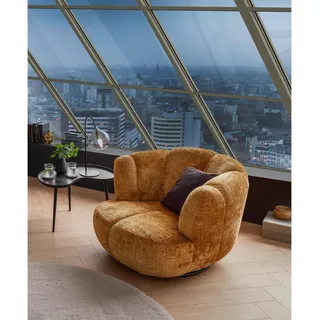 Livetastic Sessel Muriel Textil 101 x 69 x 107 cm Gelb/Gold drehbar