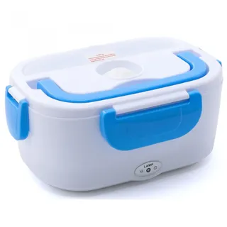 Herzberg, HG03152-BLU, elektrische Heiz-Lunchbox Blau, 1,5 L, Stromversorgung 110 V/12 V/24 V, 360° Dampfheizung, Doppelkammer, ergonomischer Griff