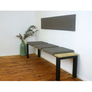 lycce Bankauflage Klemmkissen Sitzkissen Kunstleder Taupe, Banktiefe 40 cm