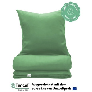 Bettwäsche Luxus Lyocell Bettwäsche, TENCELTM, Atmungsaktiv & Weich, COZY HEAVEN, 100% Lyocell, 2 teilig grün 1 St. x 135 cm x 200 cm