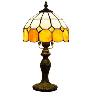 DOPWii Nachttischlampe Tiffany Tischlampe, Glas Lampenschirm,ohne E27 Glühbirne, 20*36cm, ohne Leuchtmittel