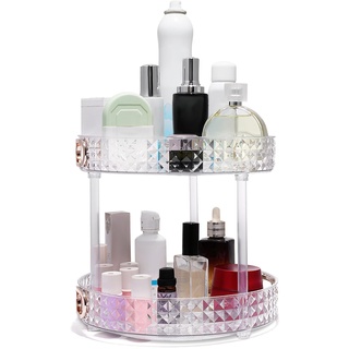 Make-up-aufbewahrungsbox Aus Acryl, Um 360° Drehbare Kosmetik-aufbewahrungsbox, Parfüm-aufbewahrung, Hautpflege-schönheits-aufbewahrungsbox, Geeignet für Schminktisch, Schlafzimmer, Badezimmer(02)