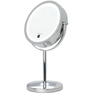 Kosmetikspiegel - Schminkspiegel - Doppelseitig - LED - 10-fach -Touch -X10 | Stufenlos dimmbare Beleuchtung - Beidseitig drehbar - Durchmesser: 15 cm - Batteriebetrieben
