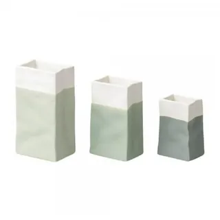 räder Vase Mini Porzellantüte 3er Set, grüntöne
