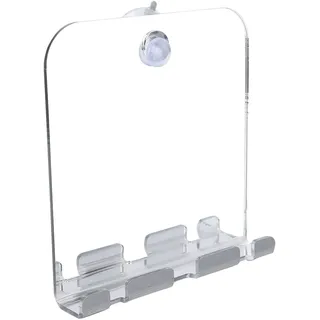 Muzrunq Duschspiegel nettloser Badezimmerspiegel zum Rasieren, 6 x 5 Zoll Wand hängende Acryl -Duschspiegel mit Saugbecher, kein Bohrer Kleiner Spiegel mit Halter für Badezimmer