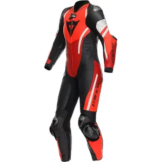 Dainese Misano 3 D-Air perforierte 1-Teiler Damen Motorrad Lederkombi, schwarz-weiss-rot, Größe 52