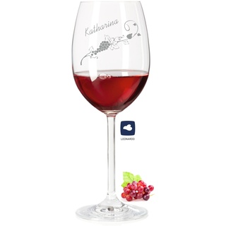 laser-diele Leonardo Weinglas mit Gravur als Geburtstagsgeschenk – Personalisiertes Weinglas - Geschenke für Frauen – Muttertagsgeschenk – Rotwein (Weinranke)