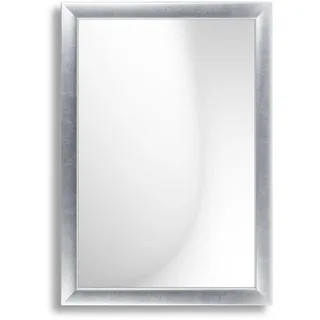 Infantasie N°3 Wandspiegel mit Rahmen nach Maß 60x100 cm, Silber | Echtglas, abgerundete MDF-Profilleiste 38 mm foliert, HDF-Rückwand, Aufhängung horizontal/vertikal, handgefertigt