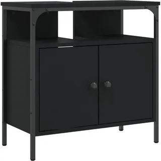 vidaXL Waschbeckenunterschrank Schwarz 60x30x60 cm Holzwerkstoff
