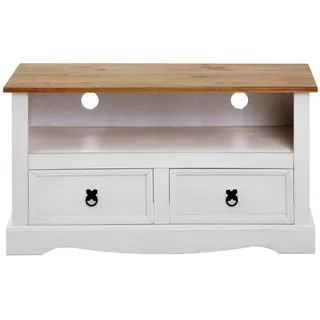 Idimex CAMPO TV-Lowboard 99x54 cm Braun/Weiß Holz