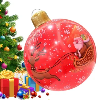Aufblasbarer Weihnachtsschmuck Für Garten - PVC Weihnachtskugeln Aufblasbar | Große wasserdichte Deko 61cm Für Terrasse Garten Zuhause Rasen Weg Park