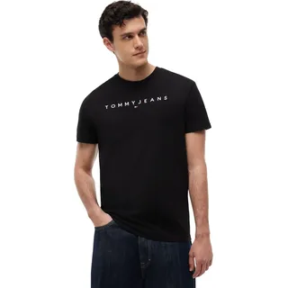 Tommy Hilfiger Reg Linear Logo Kurzarm-T-Shirt Black 2XL