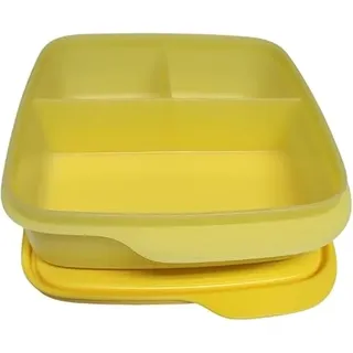 Tupperware to Go Lunchbox clevere Pause 550 ml Brotdose geteilt Twin mit Trennwand Eco+ Schule Dose mit Abtrennung Clevere Pause 550ml gelb