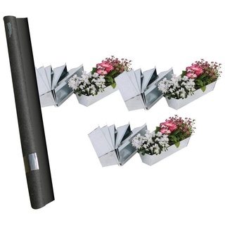 UNUS GARDEN Blumenkasten Blumenkasten für Paletten mit Vliesstoff (18 St) grau|silberfarben